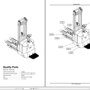BT SPE125L SPE160L Parts Catalog 216801