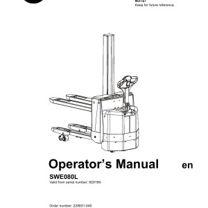 BT SWE080L Operator's Manual 229831-040