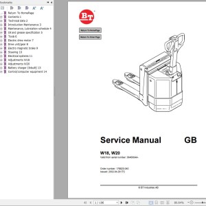 BT W18 W20 Service Manual 178825-040