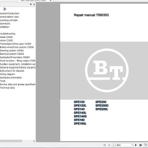 BT SPE 120- SPE 200 Repair Manual 7590353