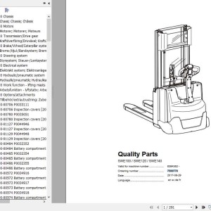 BT SWE100 SWE120 SWE140 Parts Catalog 7588778