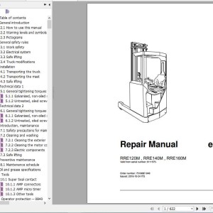 BT RRE120M RRE140M RRE160M Repair Manual