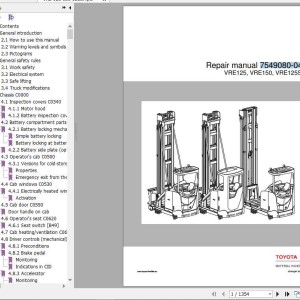 BT VRE125 VRE150 VRE125SF Repair Manual 7549080-040