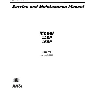 JLG 12SP 15SP Service and Maintenance Manual 3120775