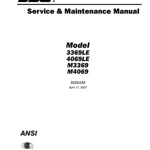 JLG 3360LE 4069LE M3369 M4069 Service and Maintenance Manual 3121122