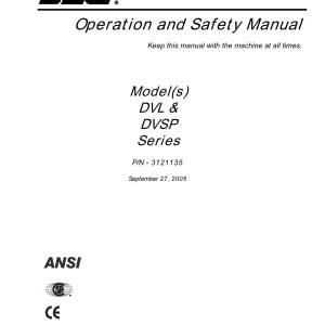 JLG DVL DVSP Operation and Safety Manual 3121135