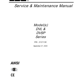 JLG DVL DVSP Service and Maintenance Manual 3121136