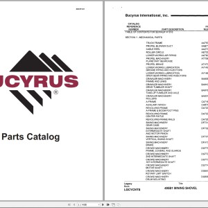 Bucyrus 495B1 Parts Catalog Wiring Diagram BI005191