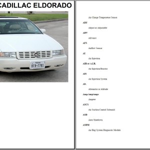 Cadillac Eldorado 1992-2002 Service and Repair Manual