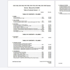 Case CVX 1135 CVX 1195 Service Manual Sva 6-52255