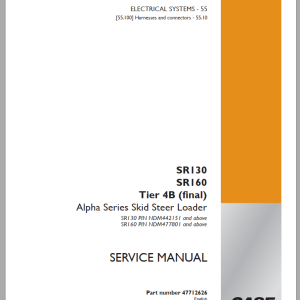 Case SR130 SR160 Tier 4B Electric Schematic Service Manual