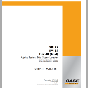 Case SR175 SV185 Tier 4B Service Manual