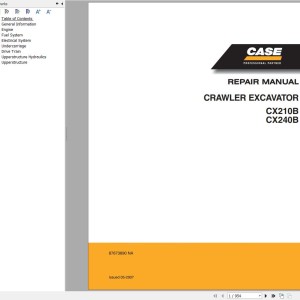 Case CX210B CX240B Repair Manual 87673890 NA