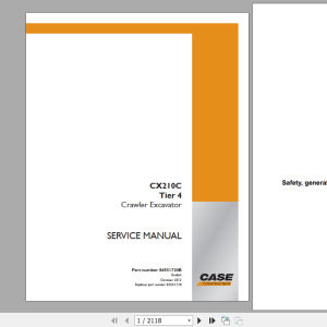 Case CX210C (Tier 4) Service Manual 90342807