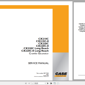 Case CX210C CX210C-8 CX220C-8 Long Reach Tier 3-China Market Service Manual 48171965