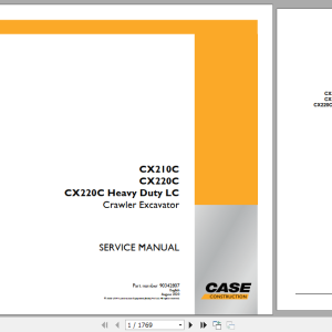 Case CX210C CX220C Heavy Duty LC Standard version (Tier 3) Service Manual 90342807