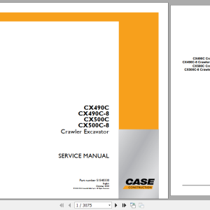 Case CX490C CX490C-8 CX500C-8 TIER 3-CHINA Market Service Manual 51540330