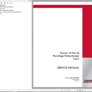 Case Curson 13 Tier 4A Service Manual 84474501
