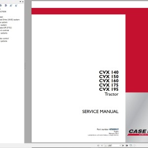 Case CVX140 CVX150 CVX160 CVX175 CVX195 Service Manual 47505517