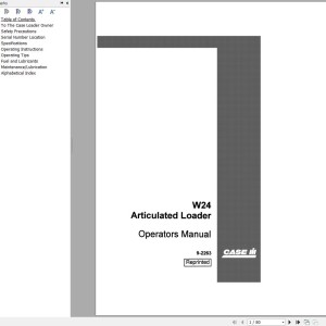 Case IH W24 Operator Manual 9-2263