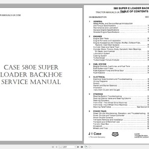 Case 580SE Super E Service Manual