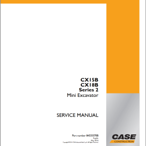 Case CX15B CX18B Series 2 Service Manual 84533370B