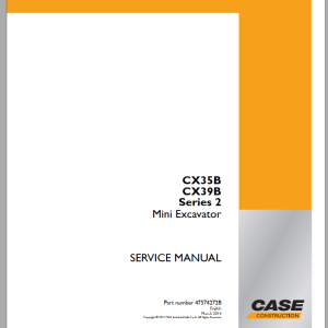 Case CX35B CX39B Series 2 Service Manual 47574272B