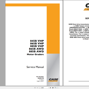 Case 845B 865B 885B Service Manual