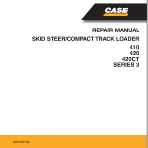 Case 410 420 420CT SERIES 3 Repair Manual 87634765NAR0