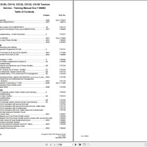 Case CS100-150 Service Training Manual 7-96892
