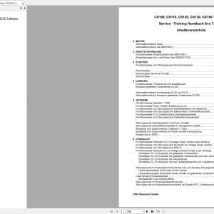 Case CS100 CS110 CS120 CS130 CS150 Service Manual, Training Manual 7-71773