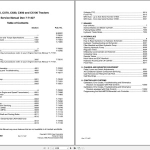 Case CX50 CX60 CX70 CX80 CX90 CX100 Service Manual 7-71427