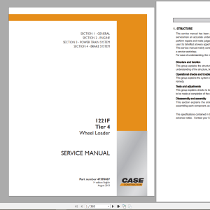 Case 1221F Tier 4 Service Manual