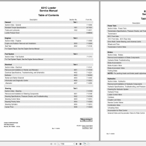 Case 821C Service Manual 7-12103R0