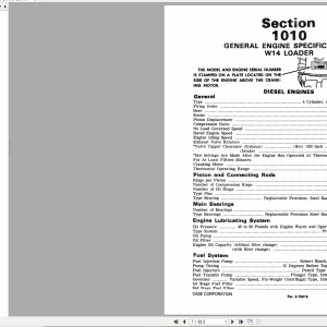 Case W14 Service Manual 9-69100R0