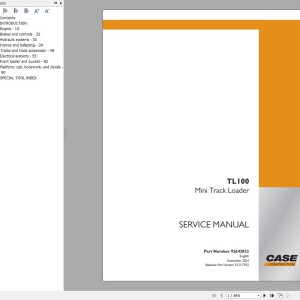 Case TL100 Service Manual Hydraulic Electric Diagram 92642823 2024