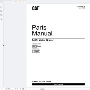 CAT 140G Parts Catalog CCRC1709-43