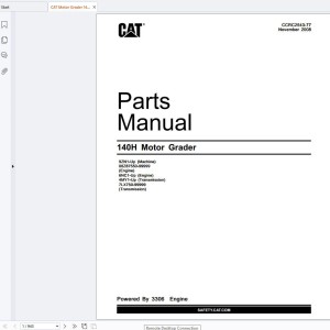 CAT 140H Parts Catalog CCRC2543-77