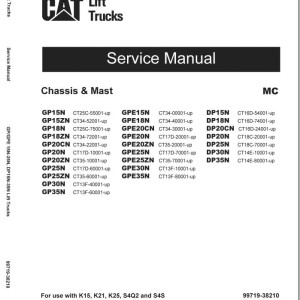 Caterpillar DP15NDS Service Operation Maintenance Manual