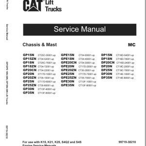 Caterpillar DP20CNT Maintenance Operation Service Manual