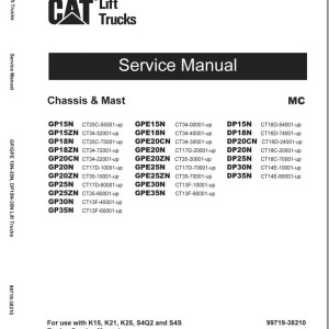 Caterpillar DP20NDS Service Operation Maintenance Manual