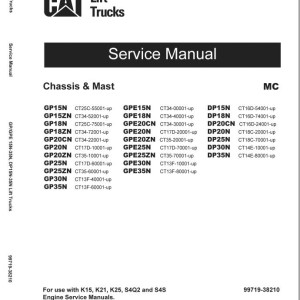 Caterpillar DP20NT Service Operation Maintenance Manual