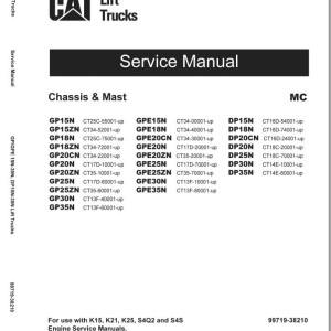 Caterpillar DP20NTS Operation Maintenance Service Manual