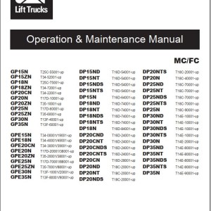 Caterpillar DP35ND Operation and Maintenance Service Manual