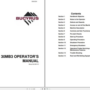 Caterpillar 30MB3 Operator's Manual BI643654