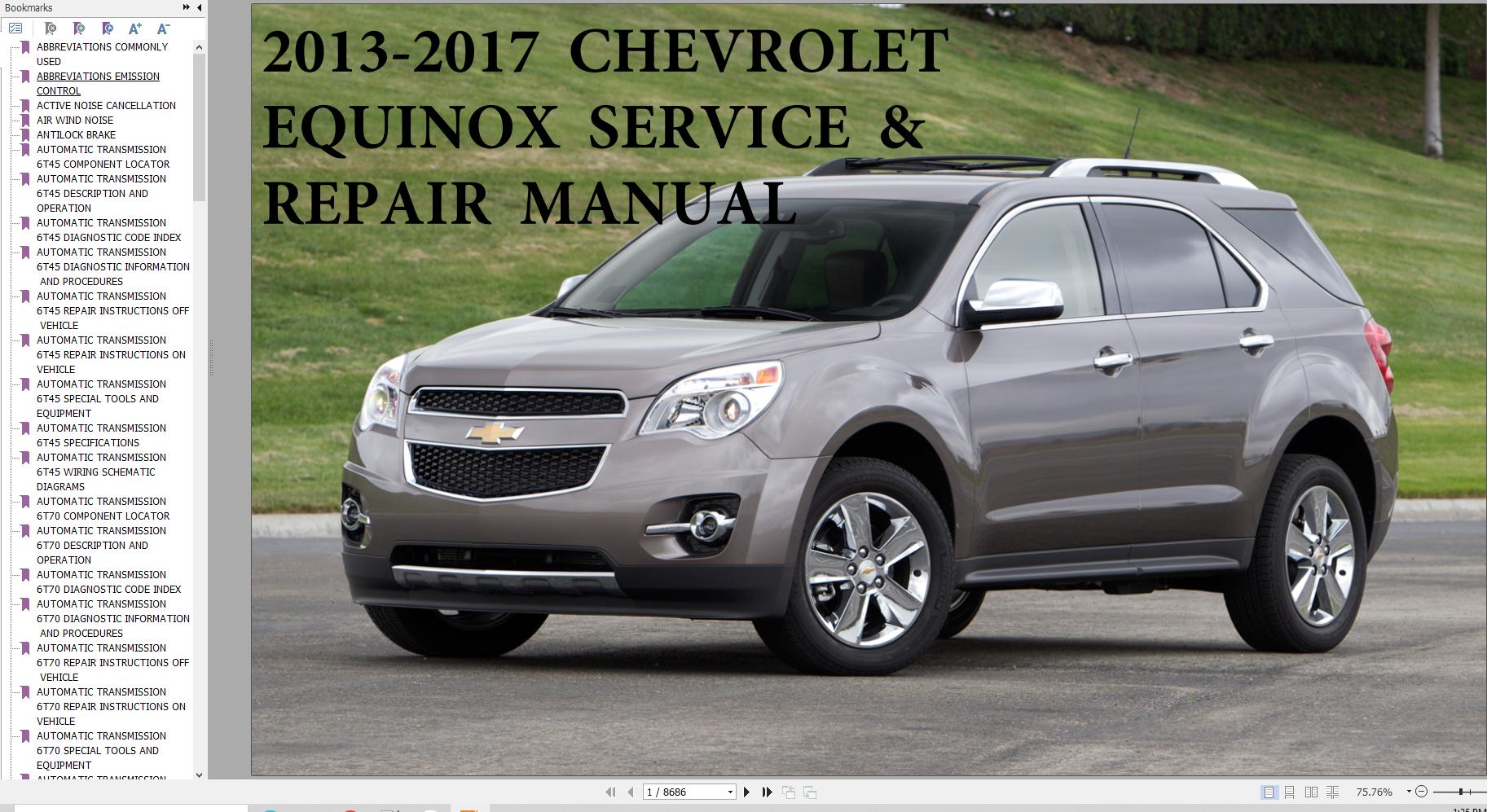 Chevrolet Equinox 20132017 Service Repair Manual and Wiring Diagram