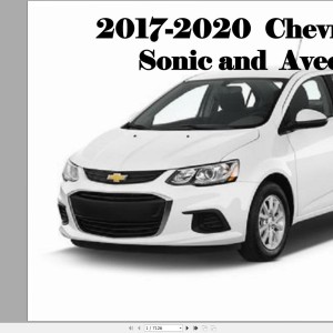 Chevrolet Sonic & Aveo 2017-2020 Service Repair Manual and Wiring Diagram