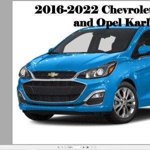 Chevrolet Spark & Opel Karl 2016-2022 Service Repair Manual and Wiring Diagram
