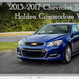 Chevrolet SS & Holden Commodore VF 2013-2017 Service Repair Manual and Wiring Diagram