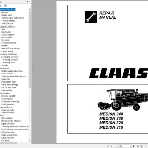 Claas Combines Harvester MEDION 340 330 320 310 Repair Manual 2003